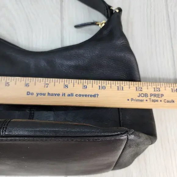 St. John’s Bay Black Leather Hobo Shoulder Bag Satchel Work Office Purse FLAWED - Picture 13 of 16